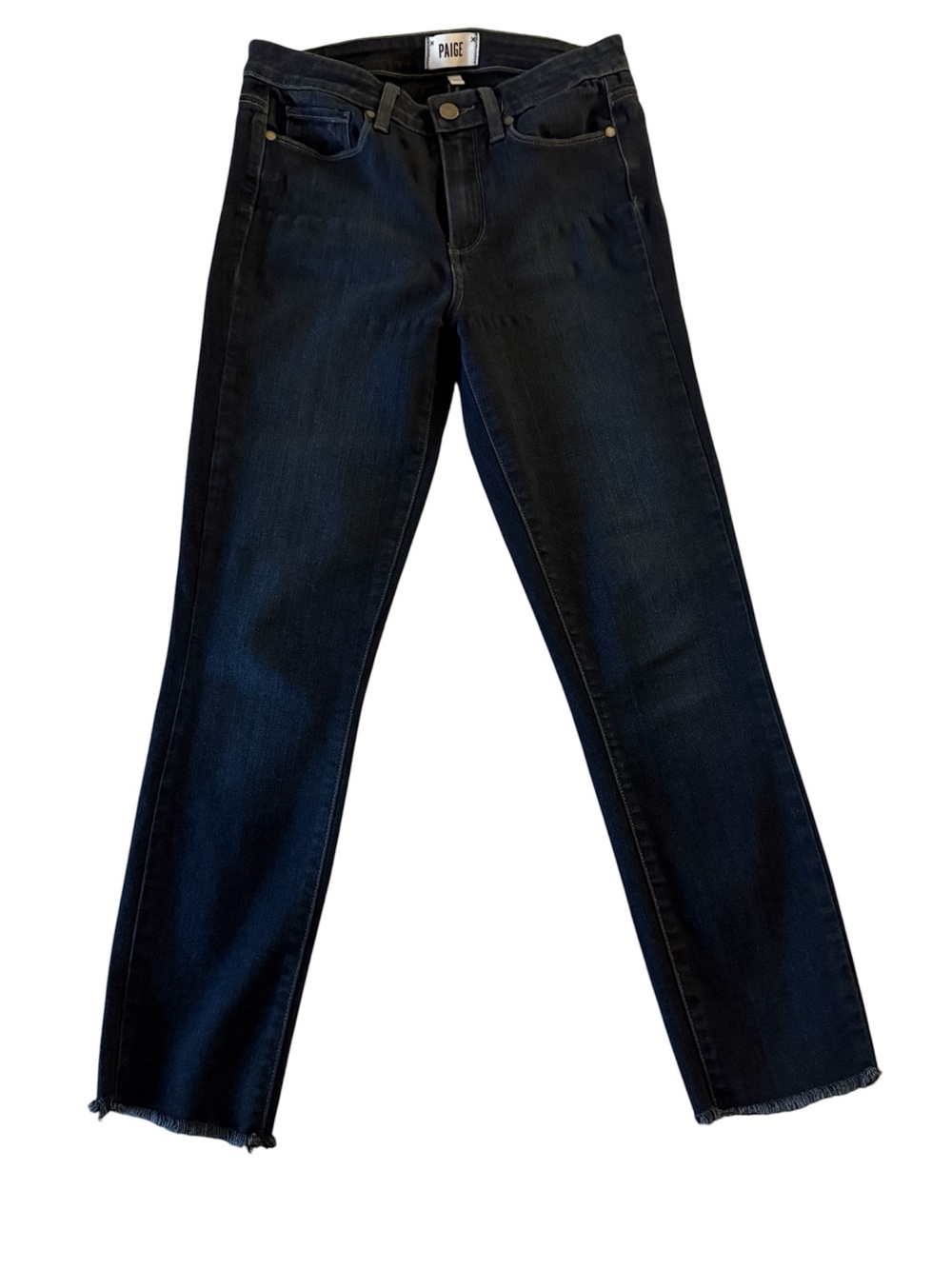 PAIGE Hoxton Blue Ultra Skinny Raw-Hem Jeans